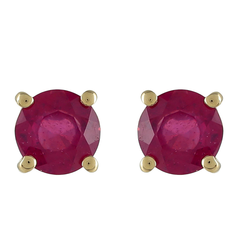 Pendientes de Oro 9K con Rubí de Tailandia