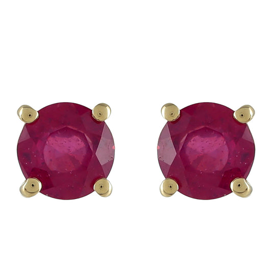 Pendientes de Oro 9K con Rubí de Tailandia