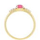 Anillo de Oro 9K con Rubí de Tailandia y Zircón natural
