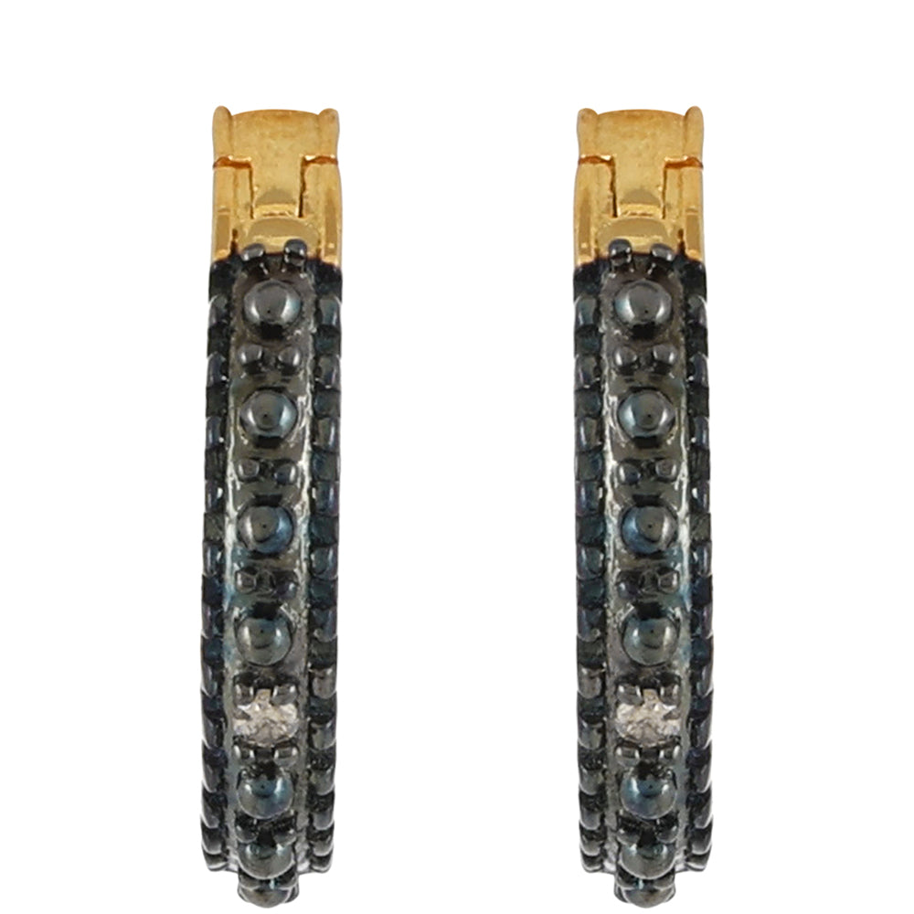 Pendientes de Plata Bañada en Oro con Diamante Champagne 2 