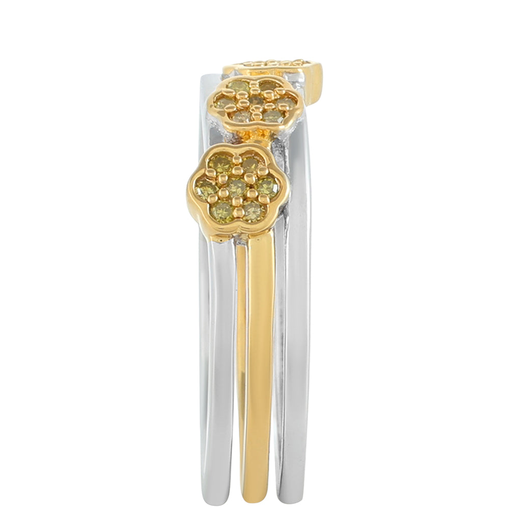 Conjunto de Plata Bañada en Oro con Diamante Verde Veronés ( Anillo ) 3 