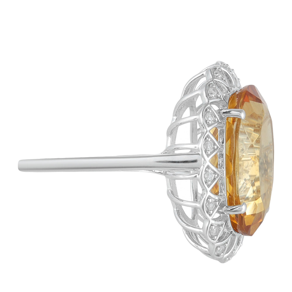 Anillo de Plata con Citrino y Zircón natural 3 