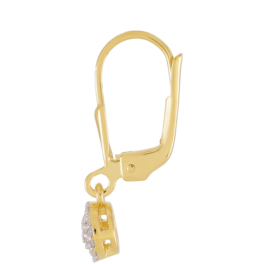 Pendientes de Plata Bañada en Oro con Diamante blanco 2 