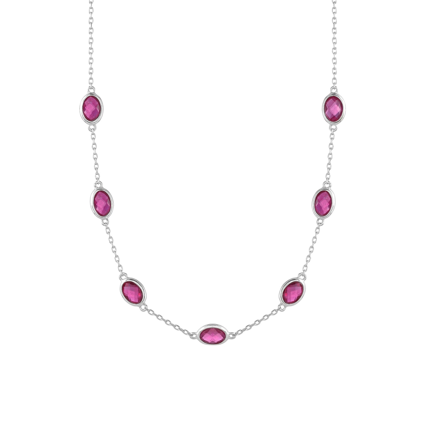 Collar de Plata con Rubí de Tailandia