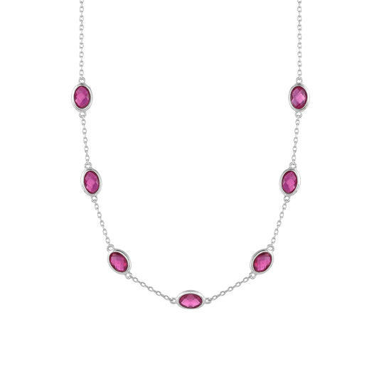 Collar de Plata con Rubí de Tailandia