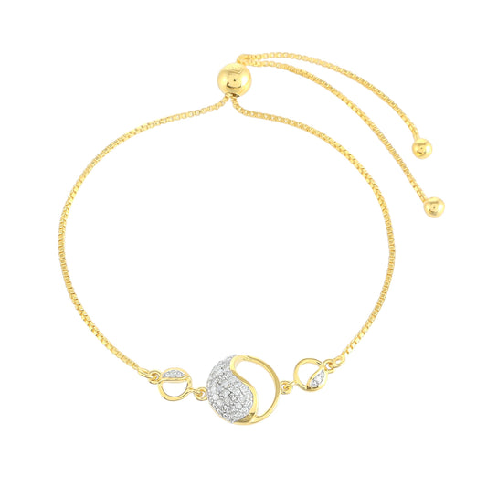 Pulsera de Plata Bañada en Oro con Diamante blanco