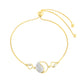 Pulsera de Plata Bañada en Oro con Diamante blanco