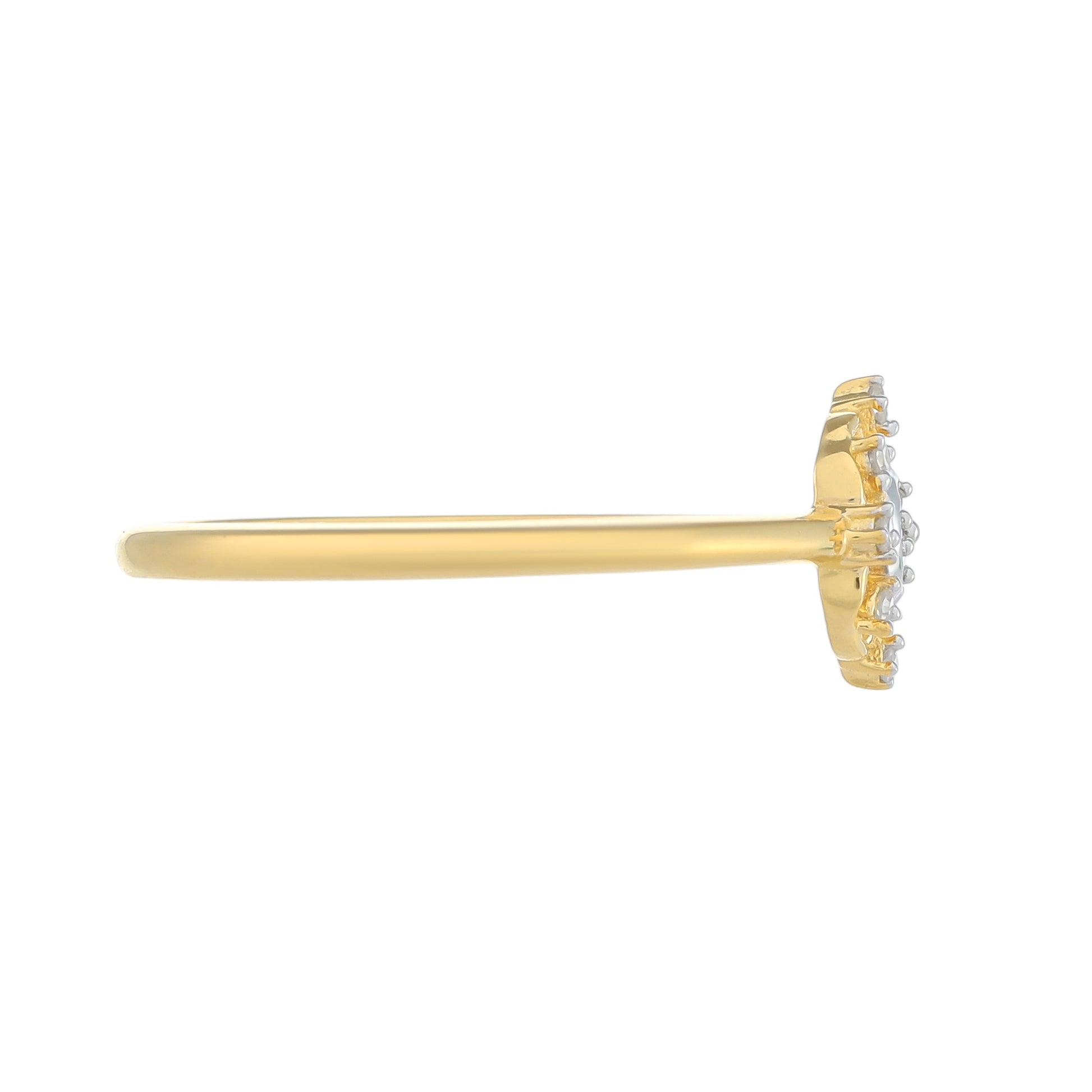 Anillo de Plata Bañada en Oro con Diamante blanco 2 