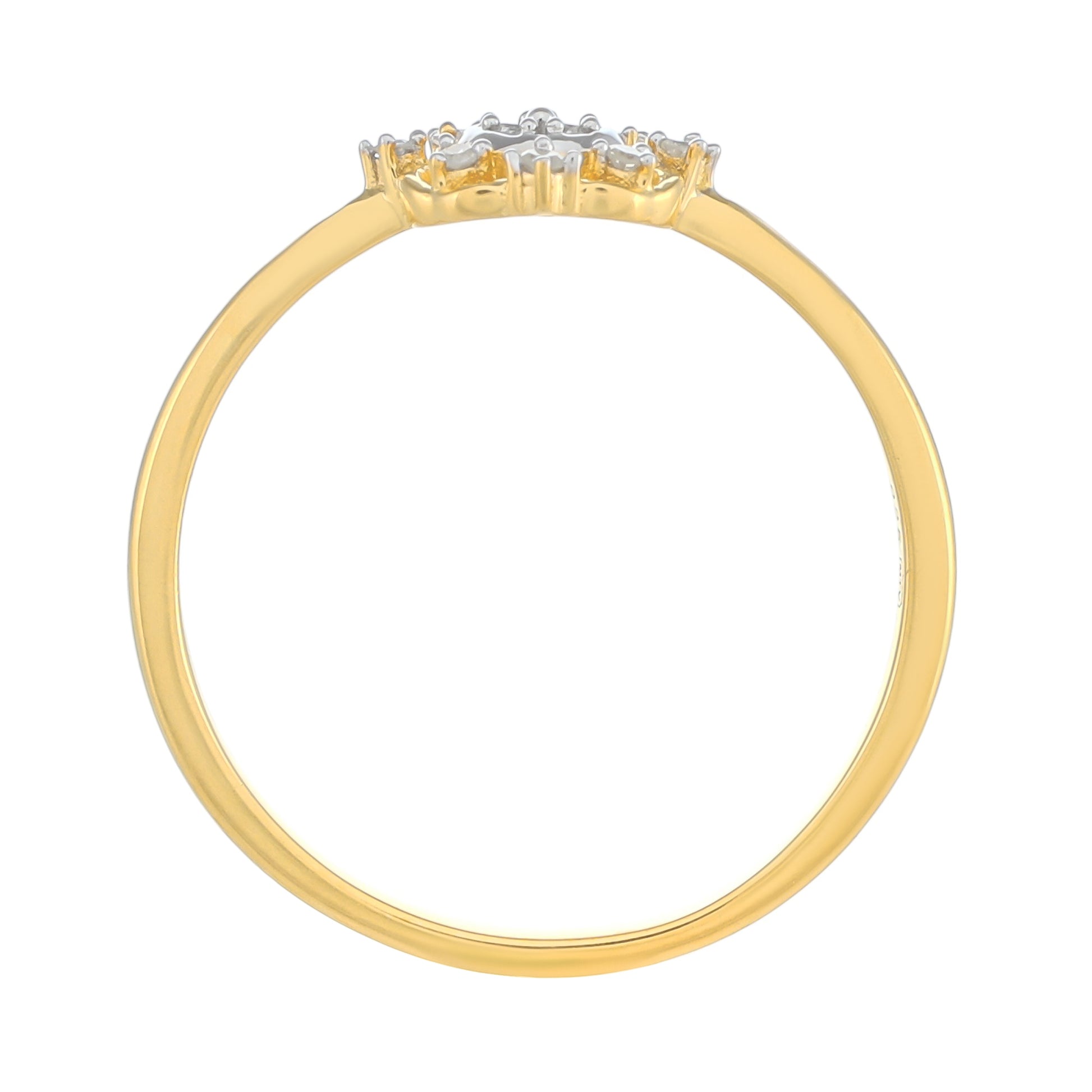Anillo de Plata Bañada en Oro con Diamante blanco 4 