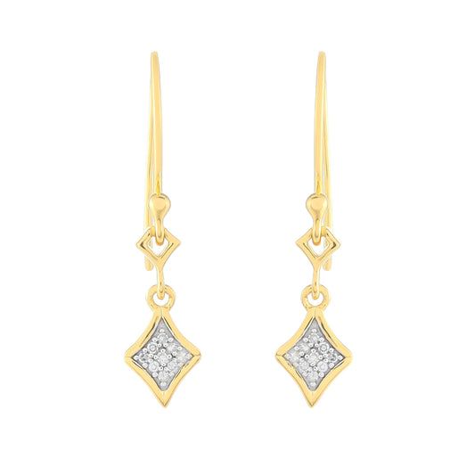 Pendientes de Plata Bañada en Oro con Diamante blanco