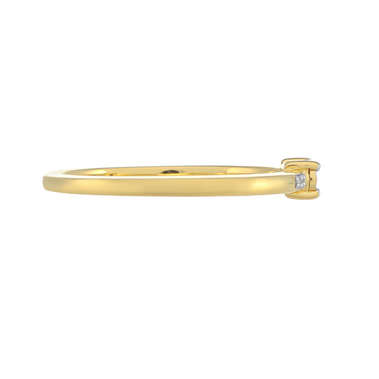 Anillo de Plata Bañada en Oro con Diamante blanco