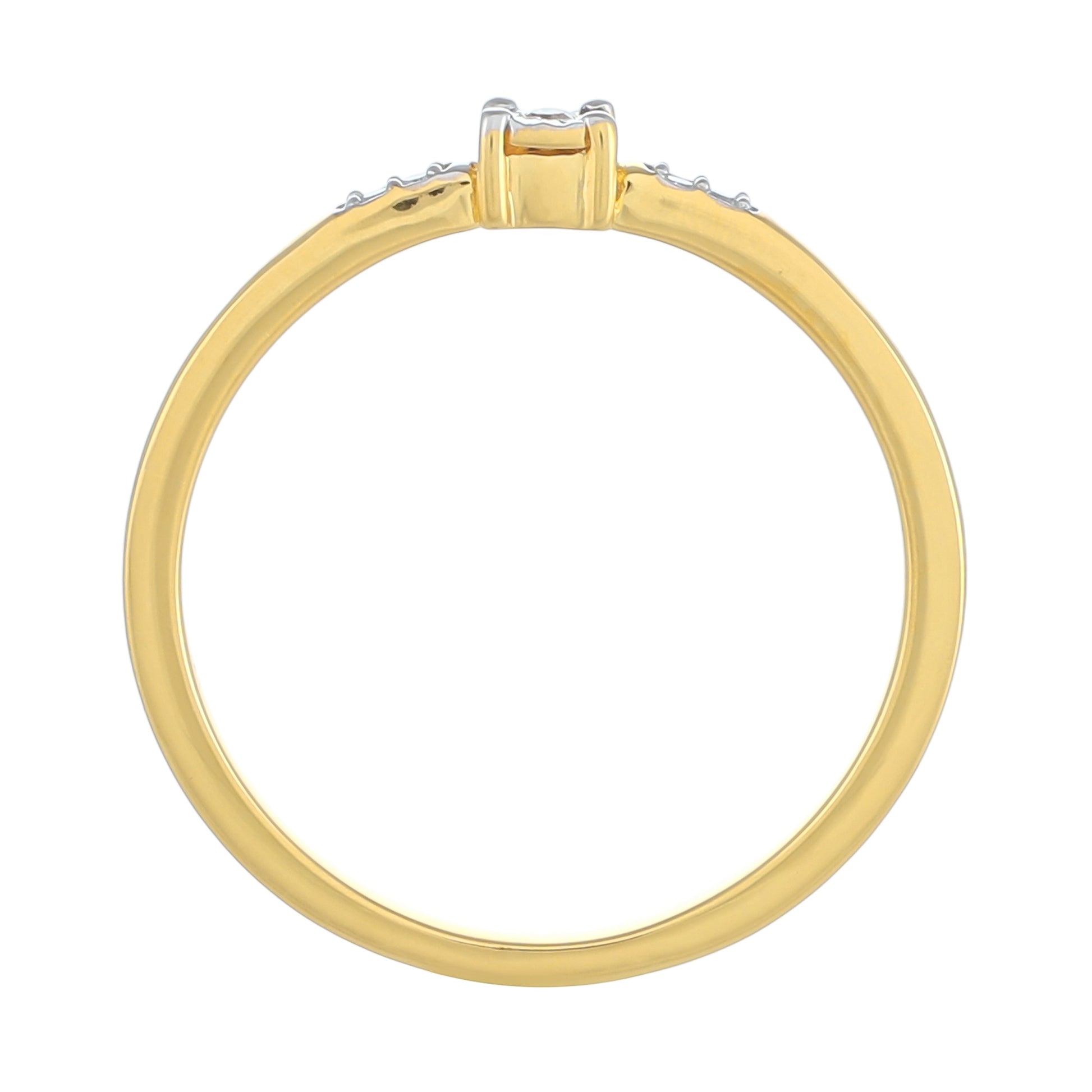 Anillo de Plata Bañada en Oro con Diamante blanco 4 