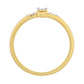 Anillo de Plata Bañada en Oro con Diamante blanco