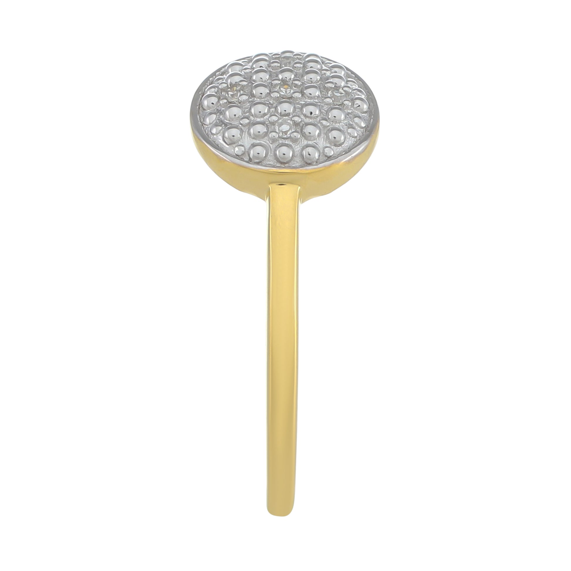Anillo de Plata Bañada en Oro con Diamante blanco 3 