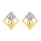 Pendientes de Plata Bañada en Oro con Diamante blanco