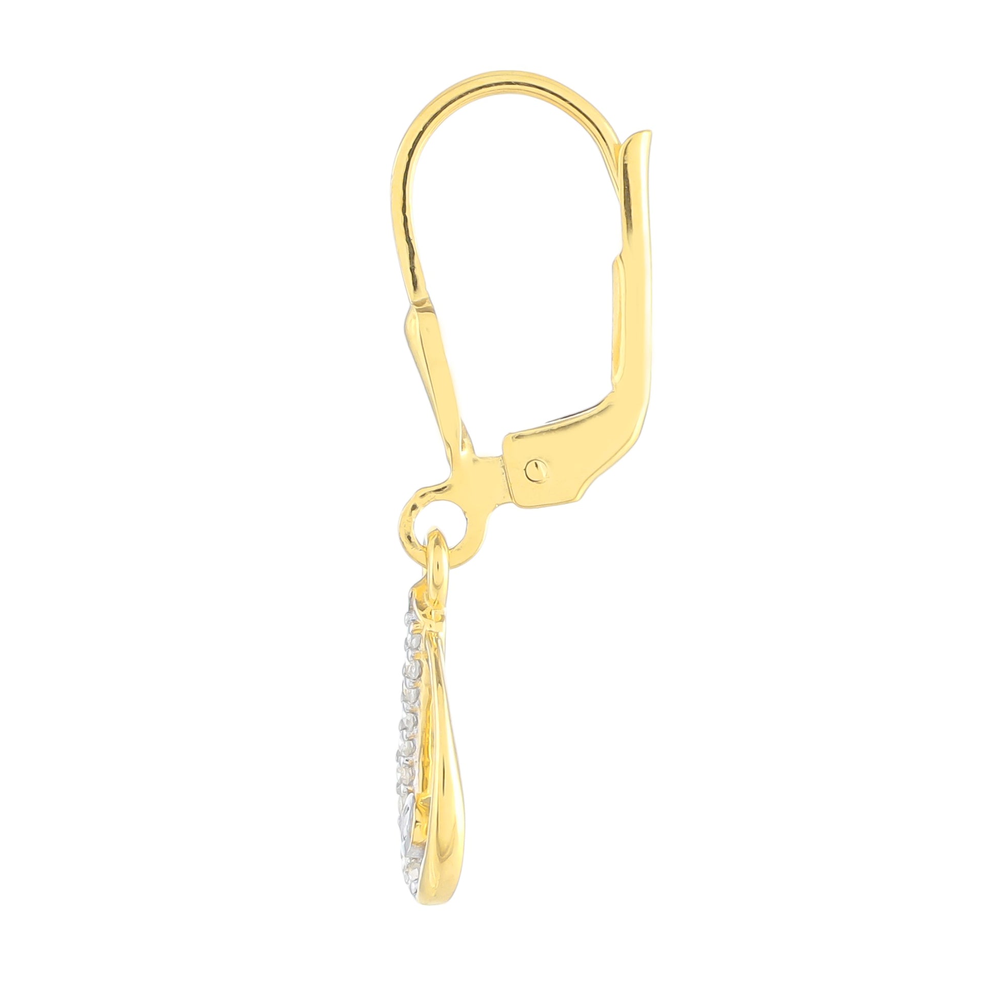 Pendientes de Plata Bañada en Oro con Diamante blanco 2 