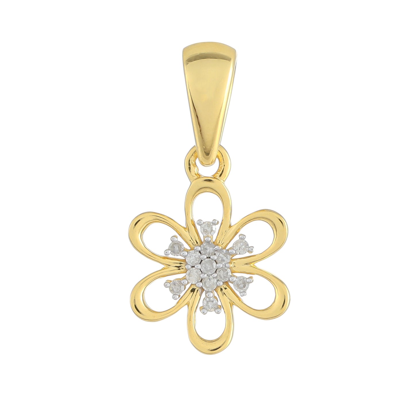 Colgante de Plata Bañada en Oro con Diamante blanco