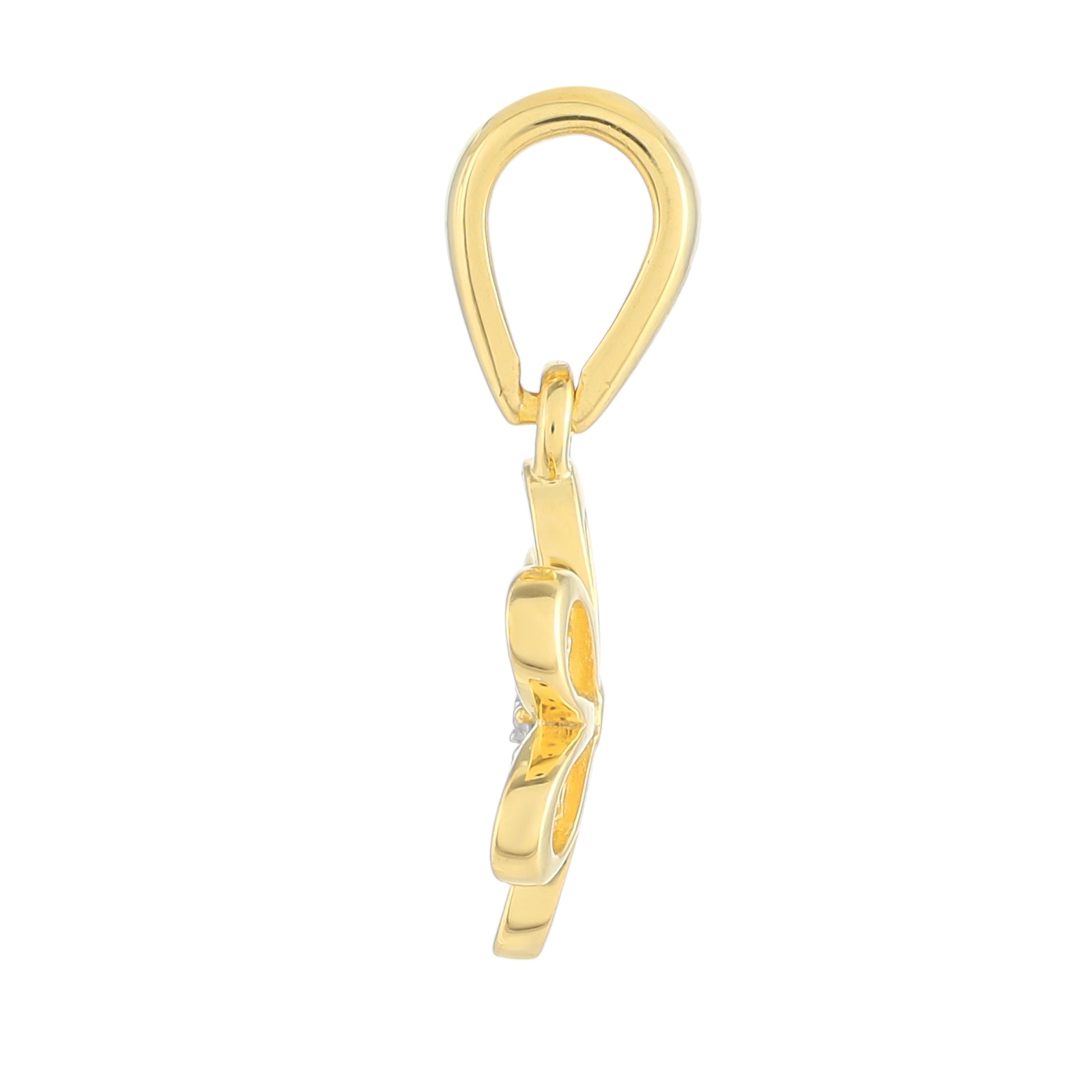 Colgante de Plata Bañada en Oro con Diamante blanco 2 