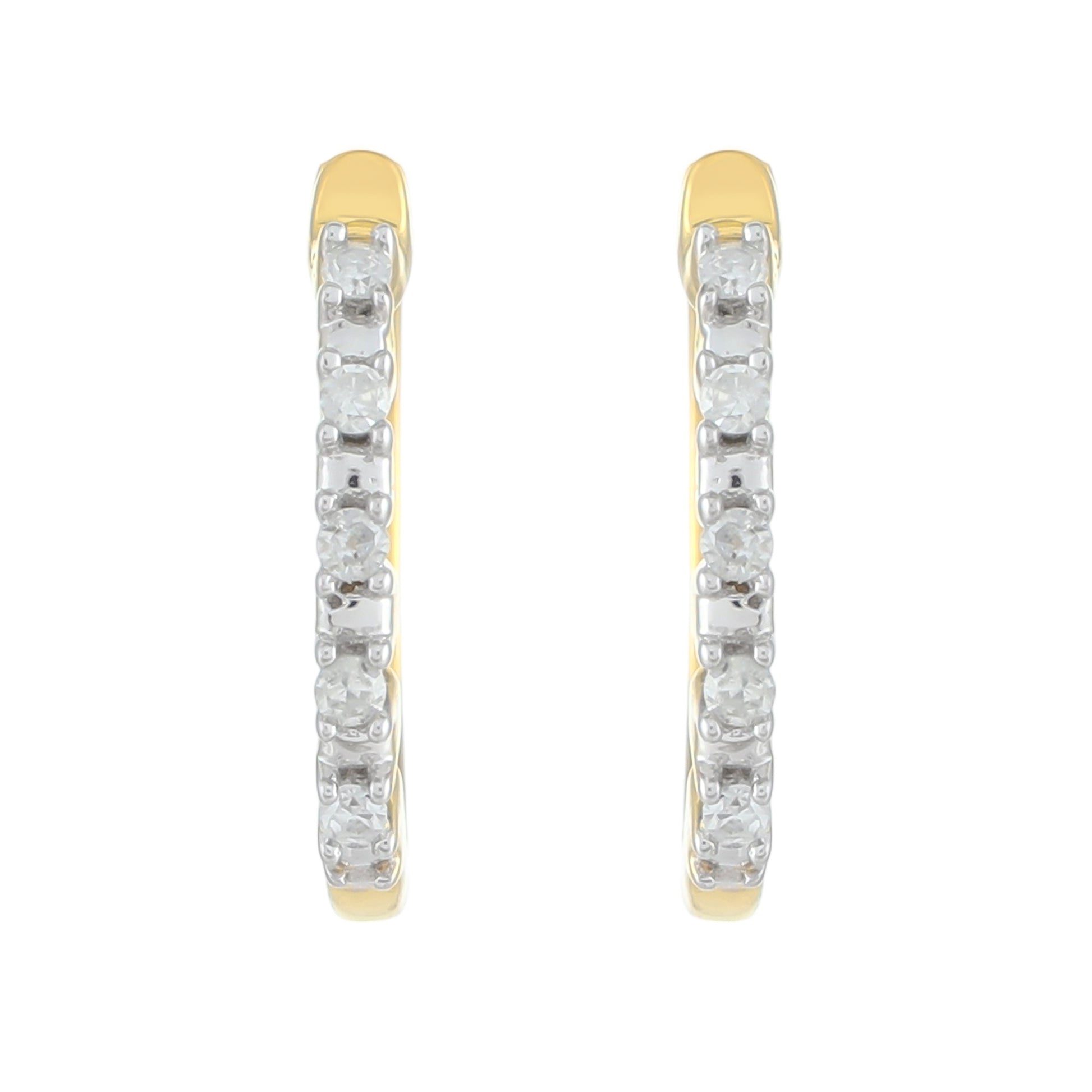 Pendientes de Plata Bañada en Oro con Diamante blanco 1 