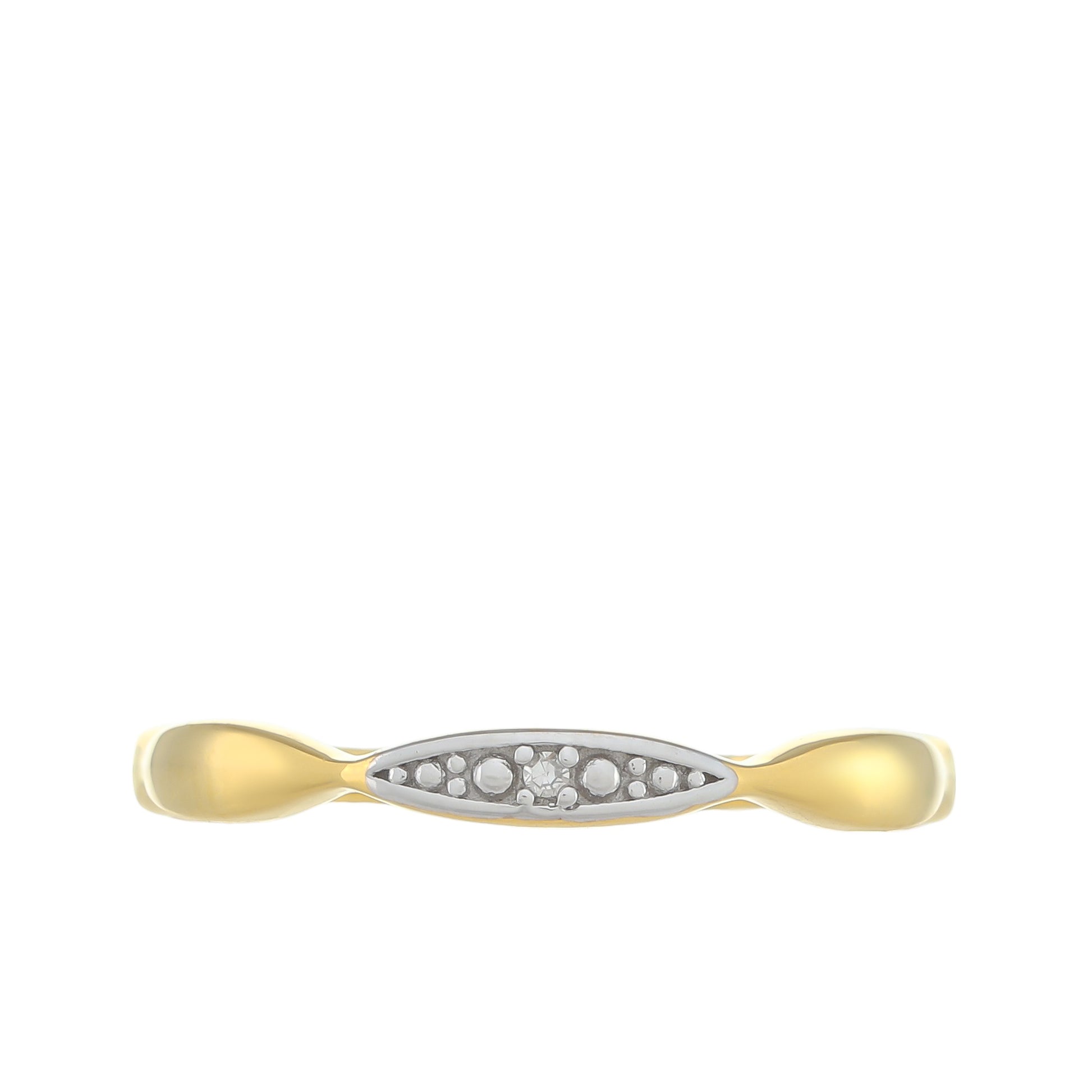 Anillo de Plata Bañada en Oro con Diamante blanco 1 
