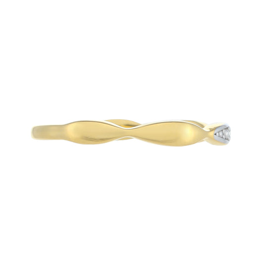 Anillo de Plata Bañada en Oro con Diamante blanco