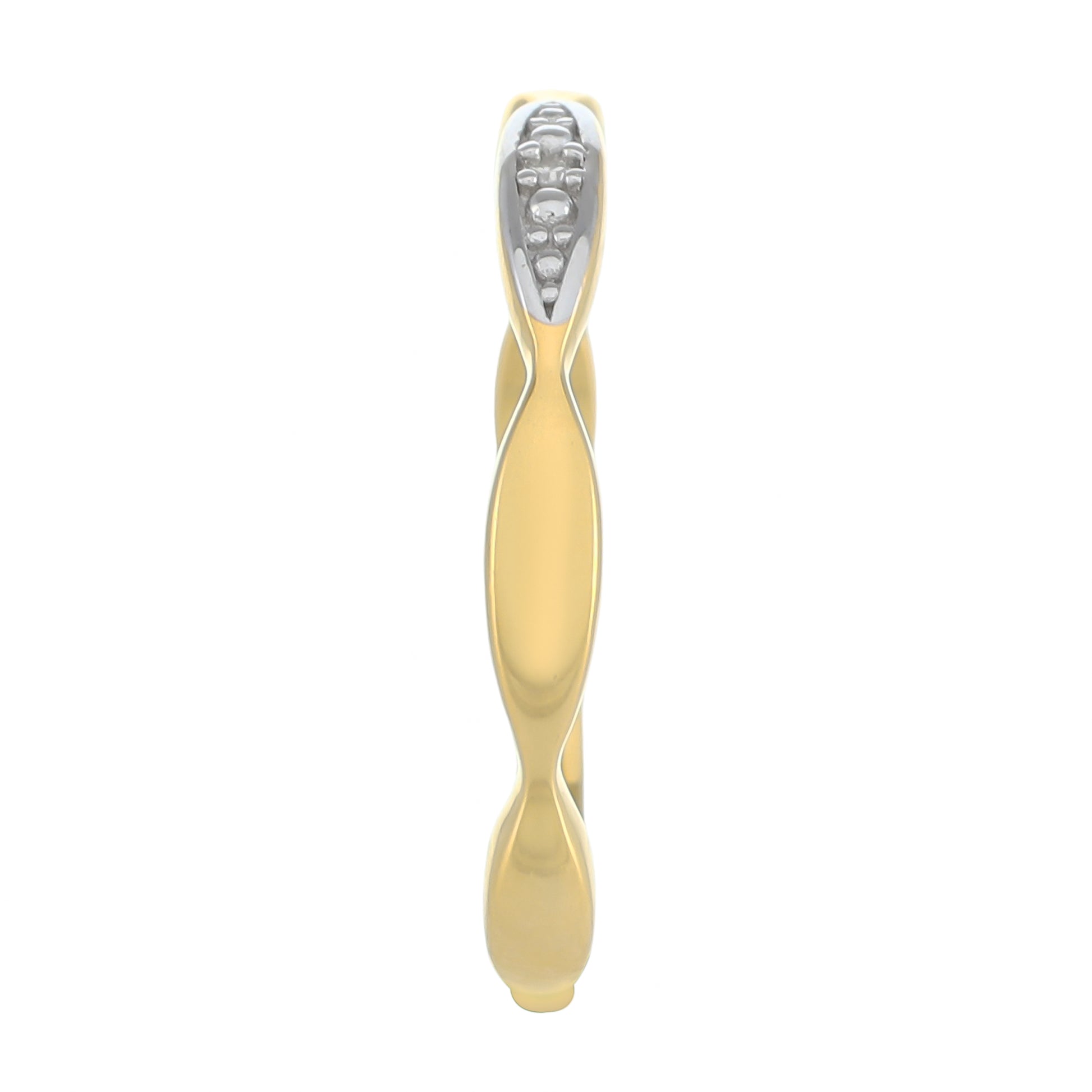 Anillo de Plata Bañada en Oro con Diamante blanco 3 