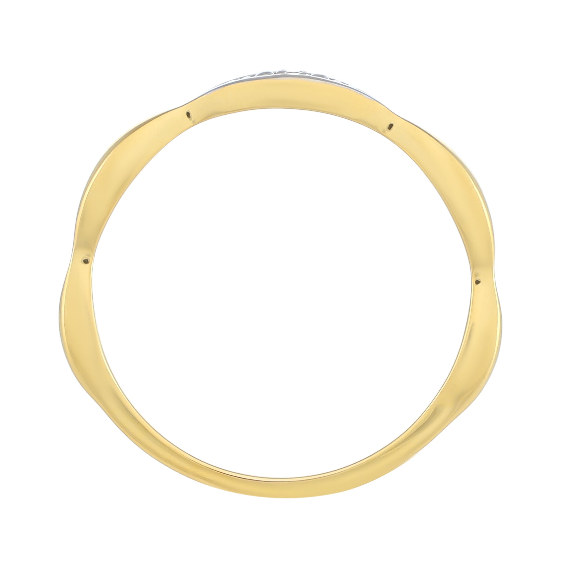 Anillo de Plata Bañada en Oro con Diamante blanco 4 