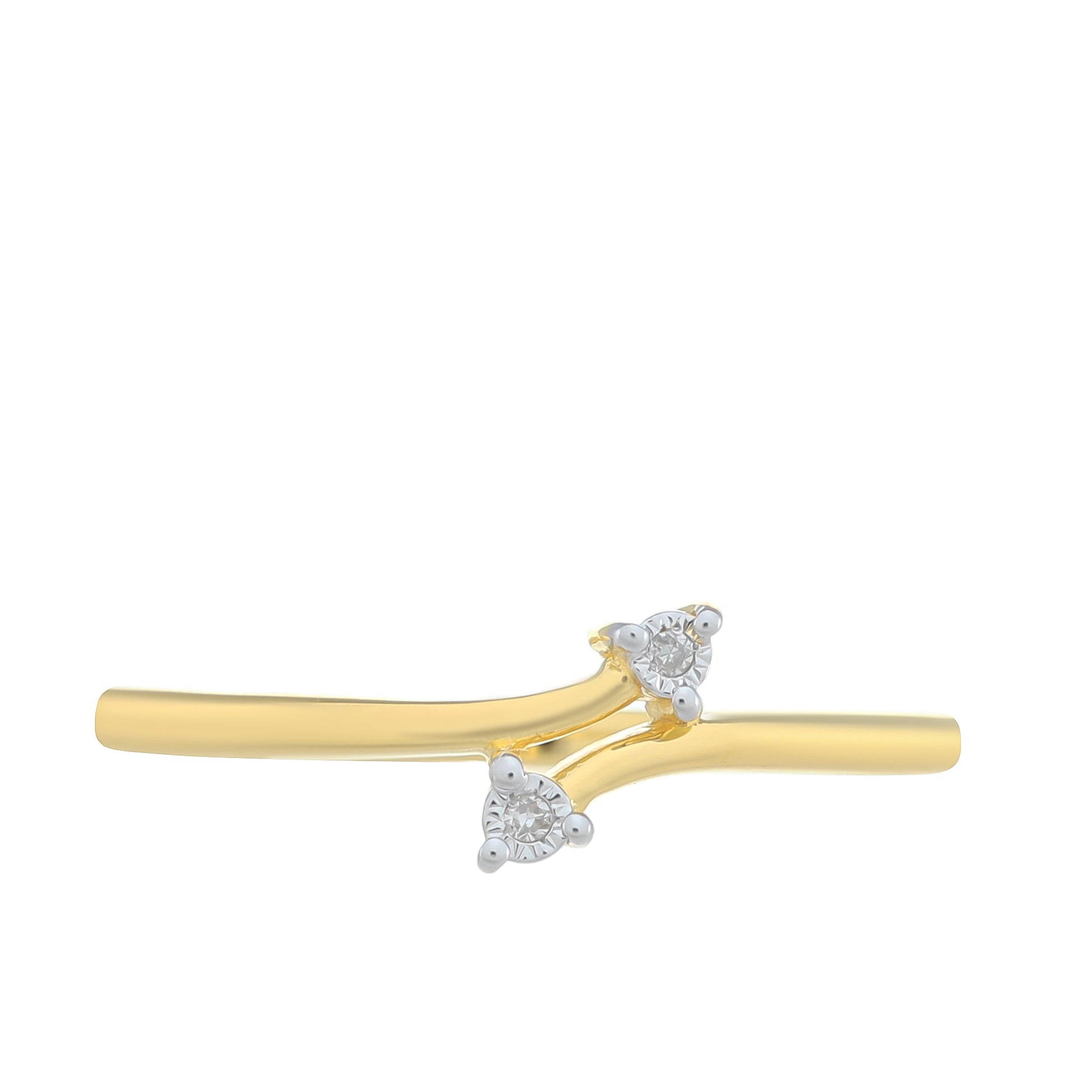Anillo de Plata Bañada en Oro con Diamante blanco 1 
