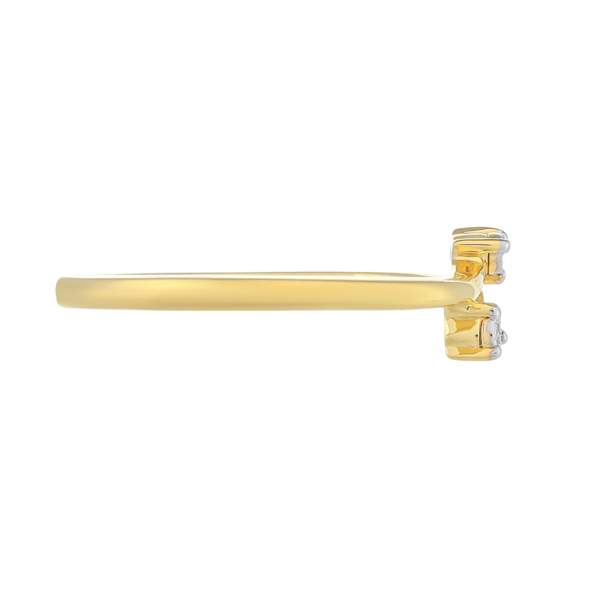 Anillo de Plata Bañada en Oro con Diamante blanco 4 