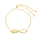 Pulsera de Plata Bañada en Oro con Diamante blanco