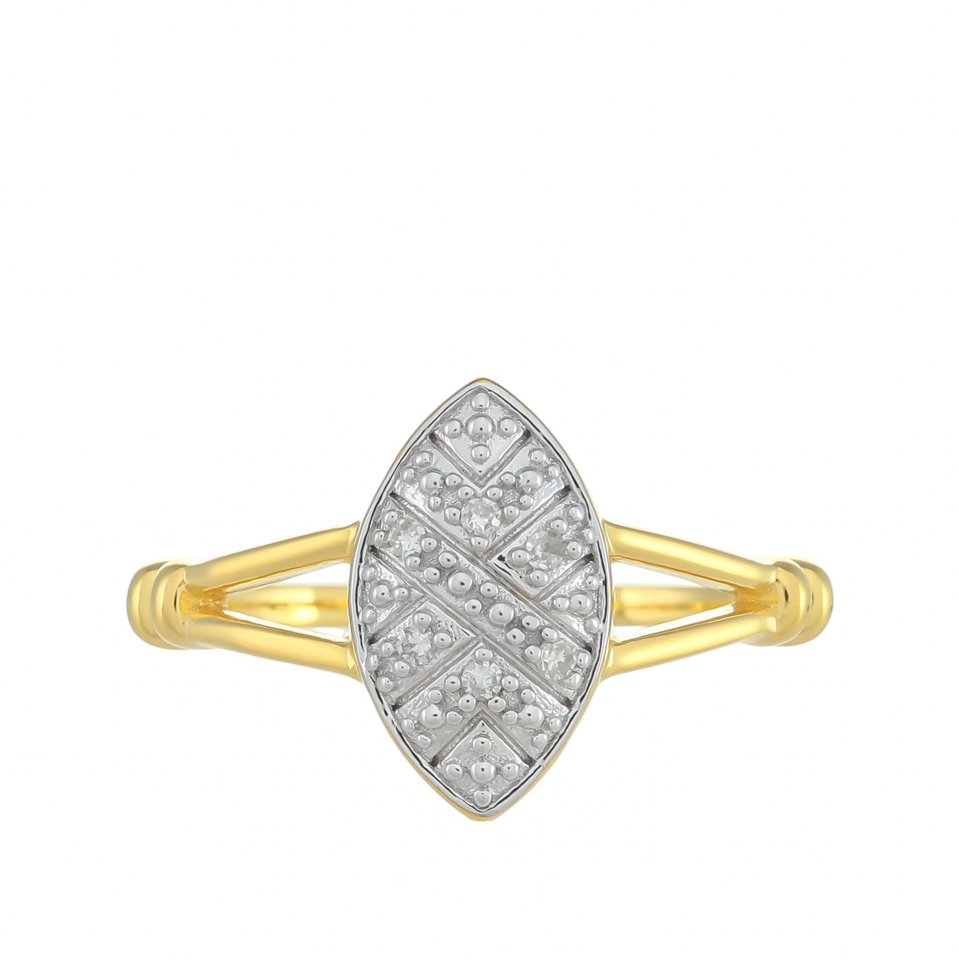 Anillo de Plata Bañada en Oro con Diamante blanco 1 