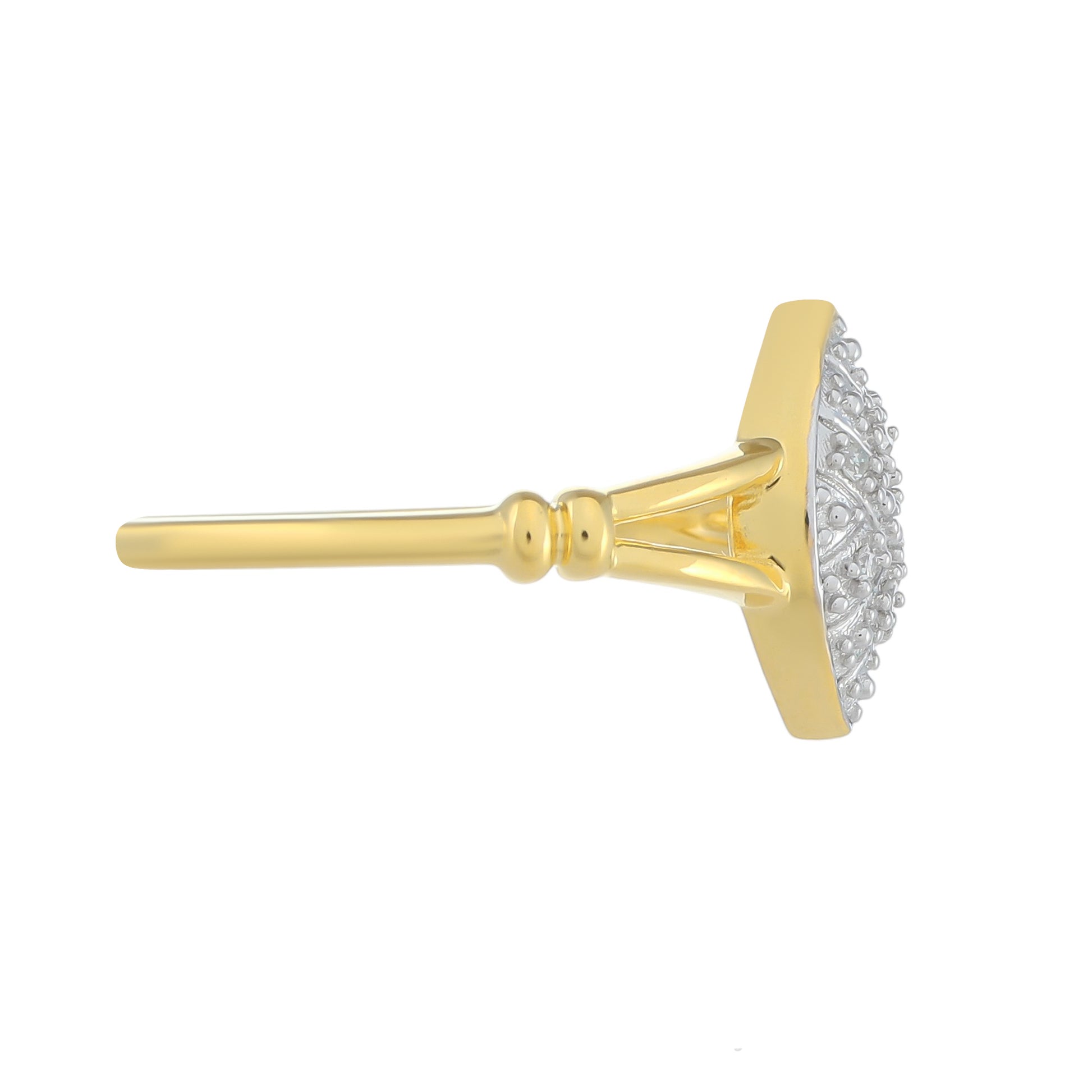 Anillo de Plata Bañada en Oro con Diamante blanco 2 