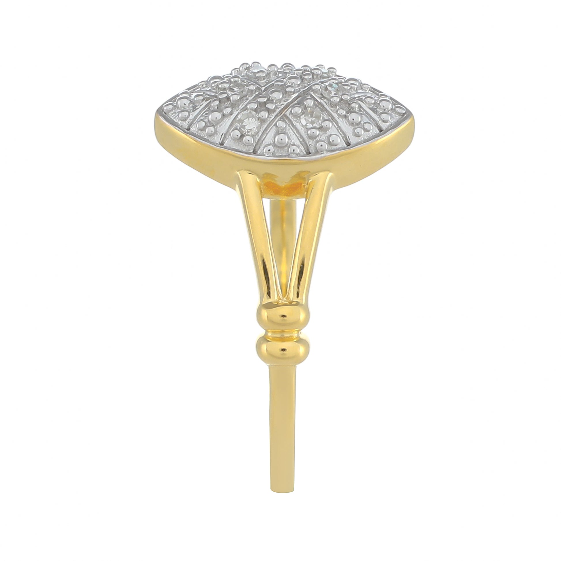 Anillo de Plata Bañada en Oro con Diamante blanco 3 