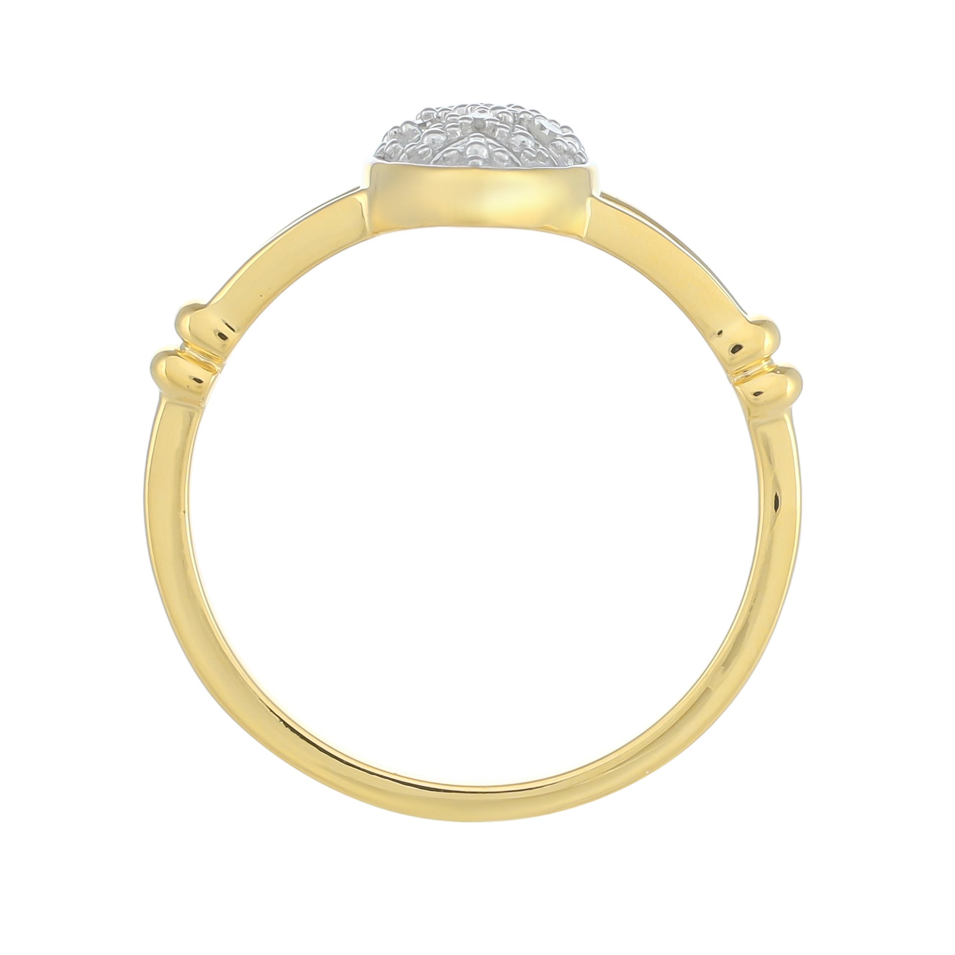 Anillo de Plata Bañada en Oro con Diamante blanco 4 