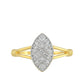 Anillo de Plata Bañada en Oro con Diamante blanco