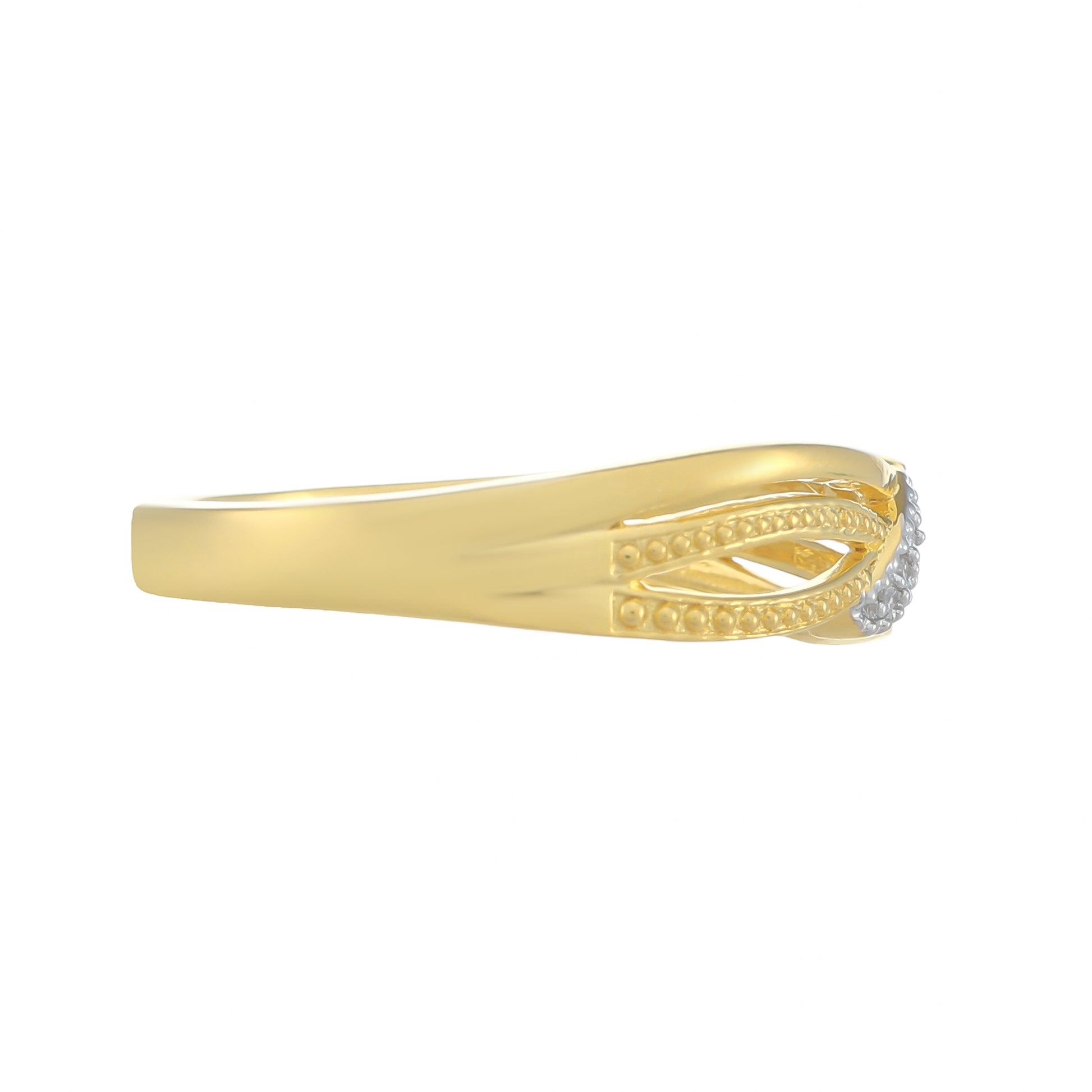 Anillo de Plata Bañada en Oro con Diamante blanco 2 