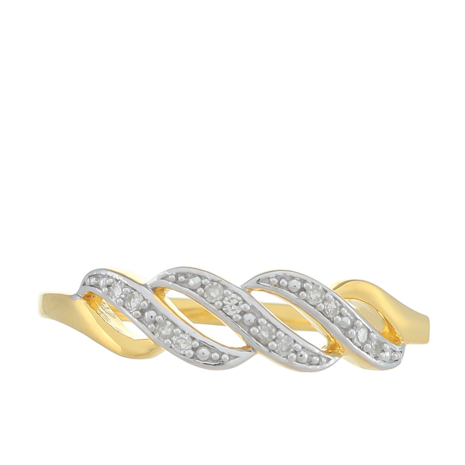 Anillo de Plata Bañada en Oro con Diamante blanco 1 