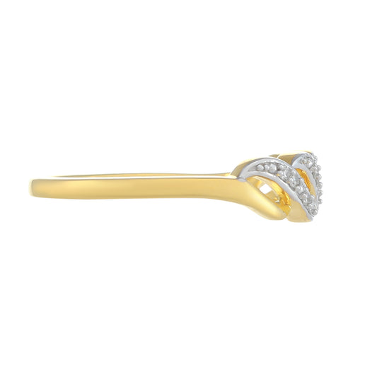 Anillo de Plata Bañada en Oro con Diamante blanco