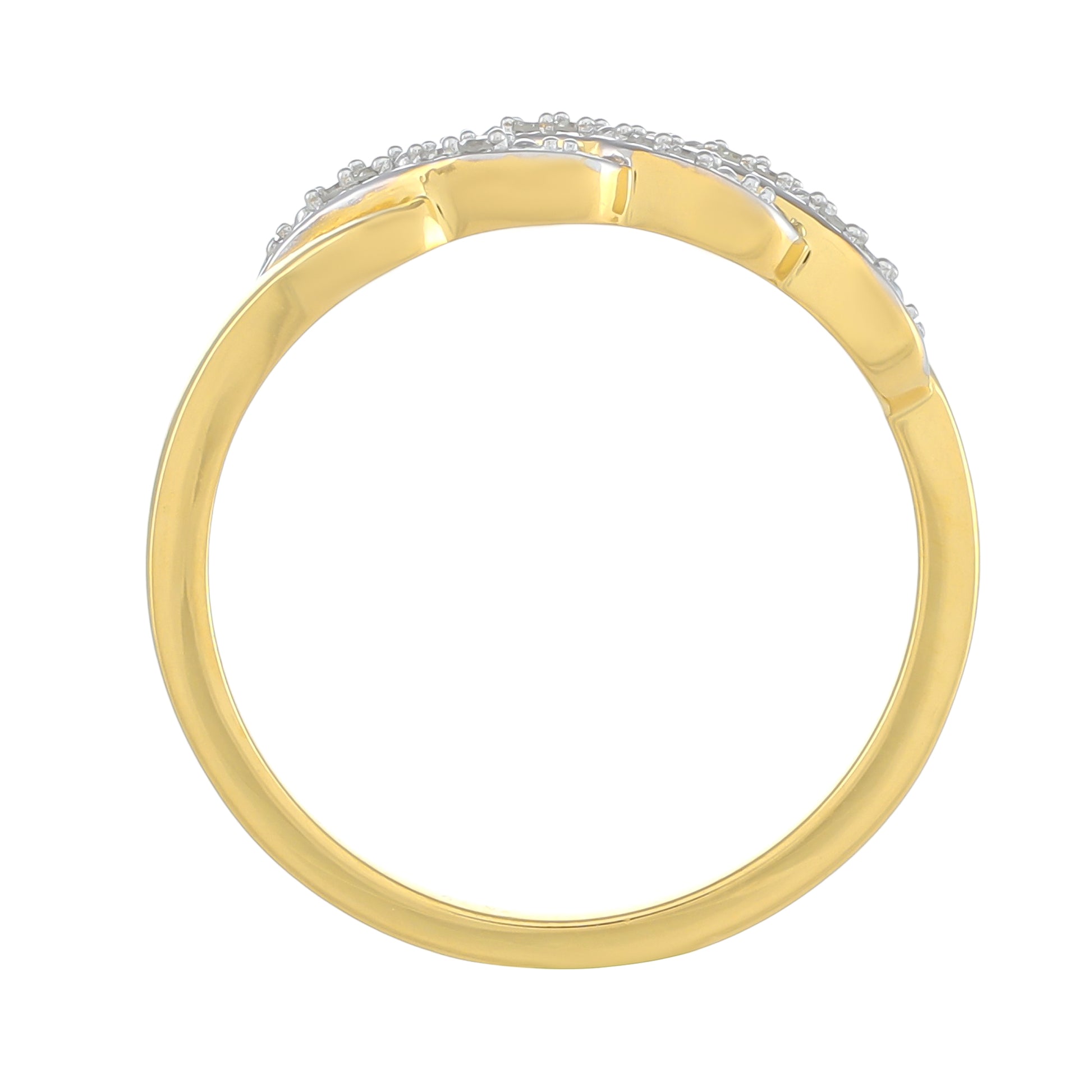 Anillo de Plata Bañada en Oro con Diamante blanco 4 