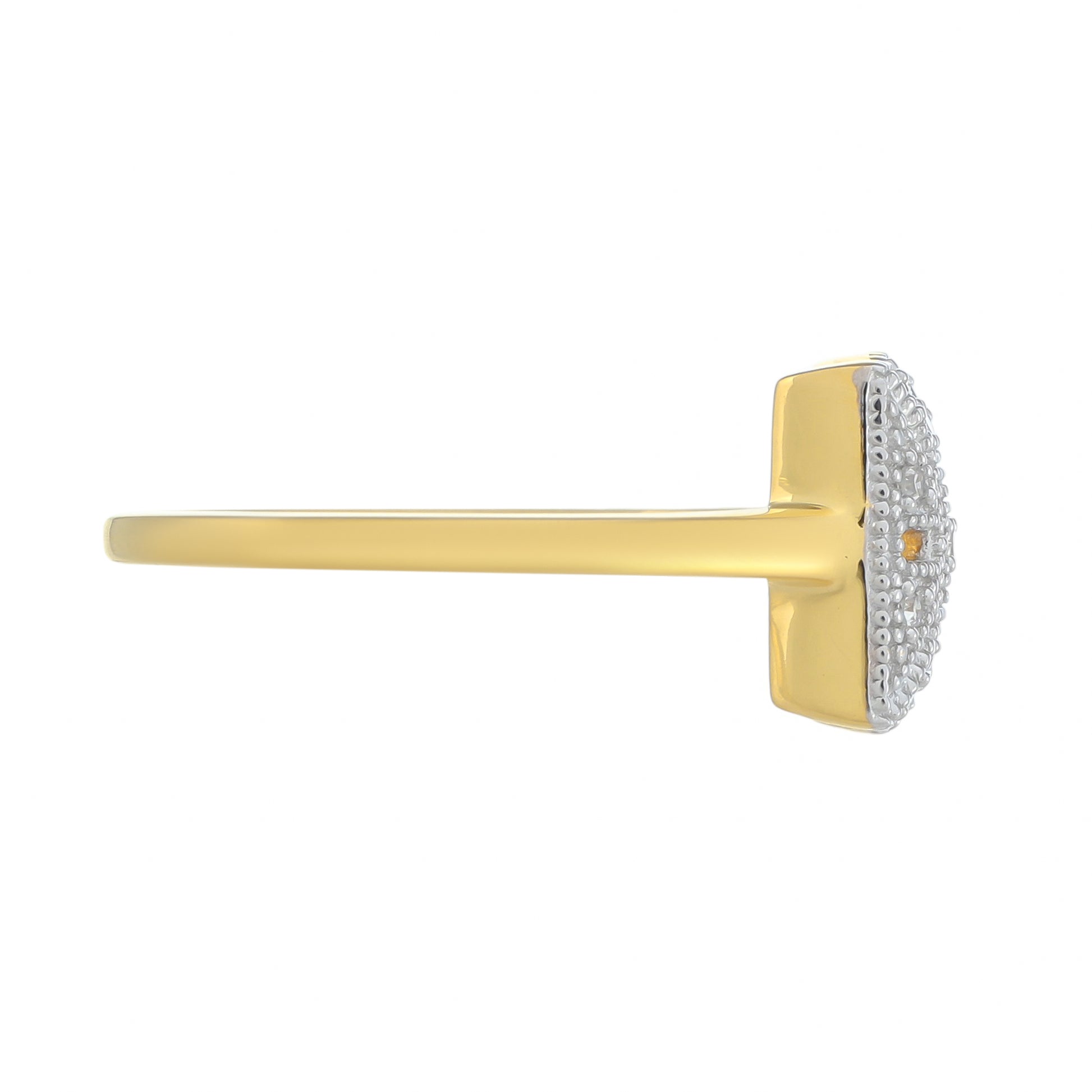 Anillo de Plata Bañada en Oro con Diamante blanco 2 