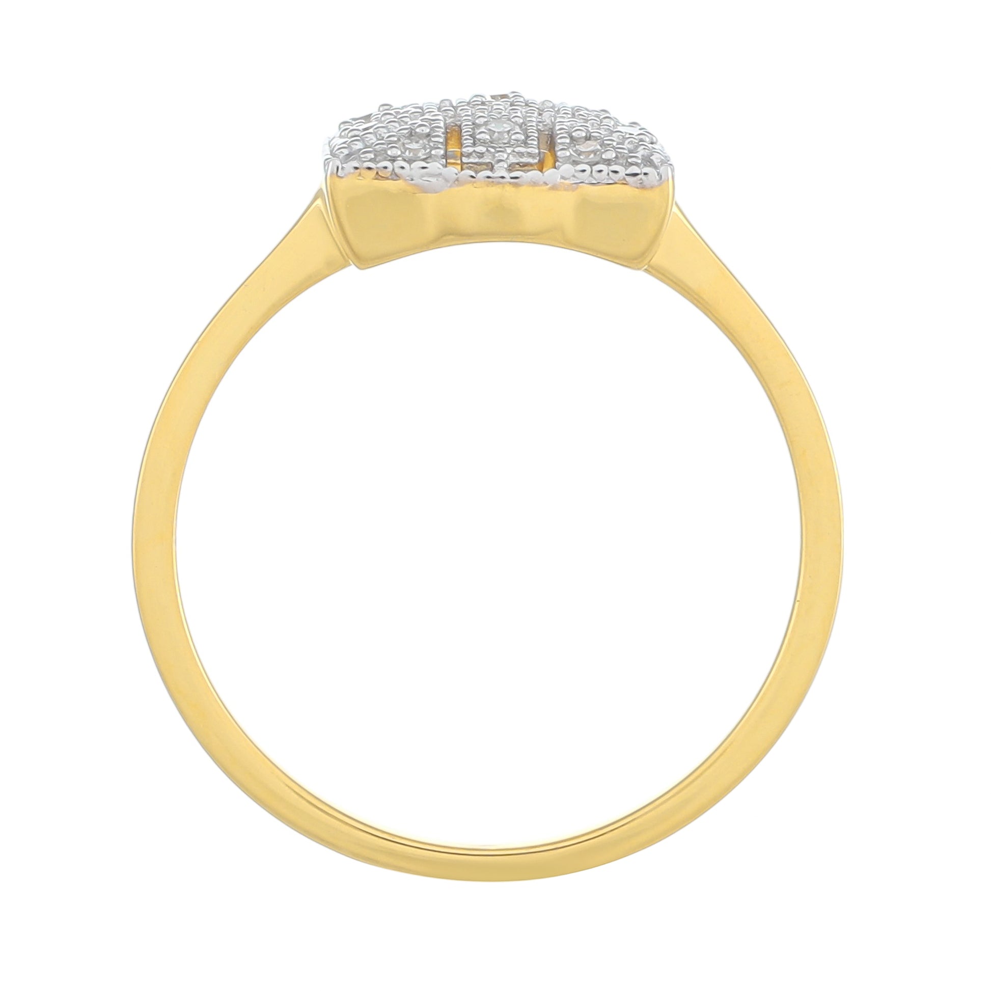 Anillo de Plata Bañada en Oro con Diamante blanco 4 