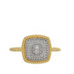 Anillo de Plata Bañada en Oro con Diamante blanco