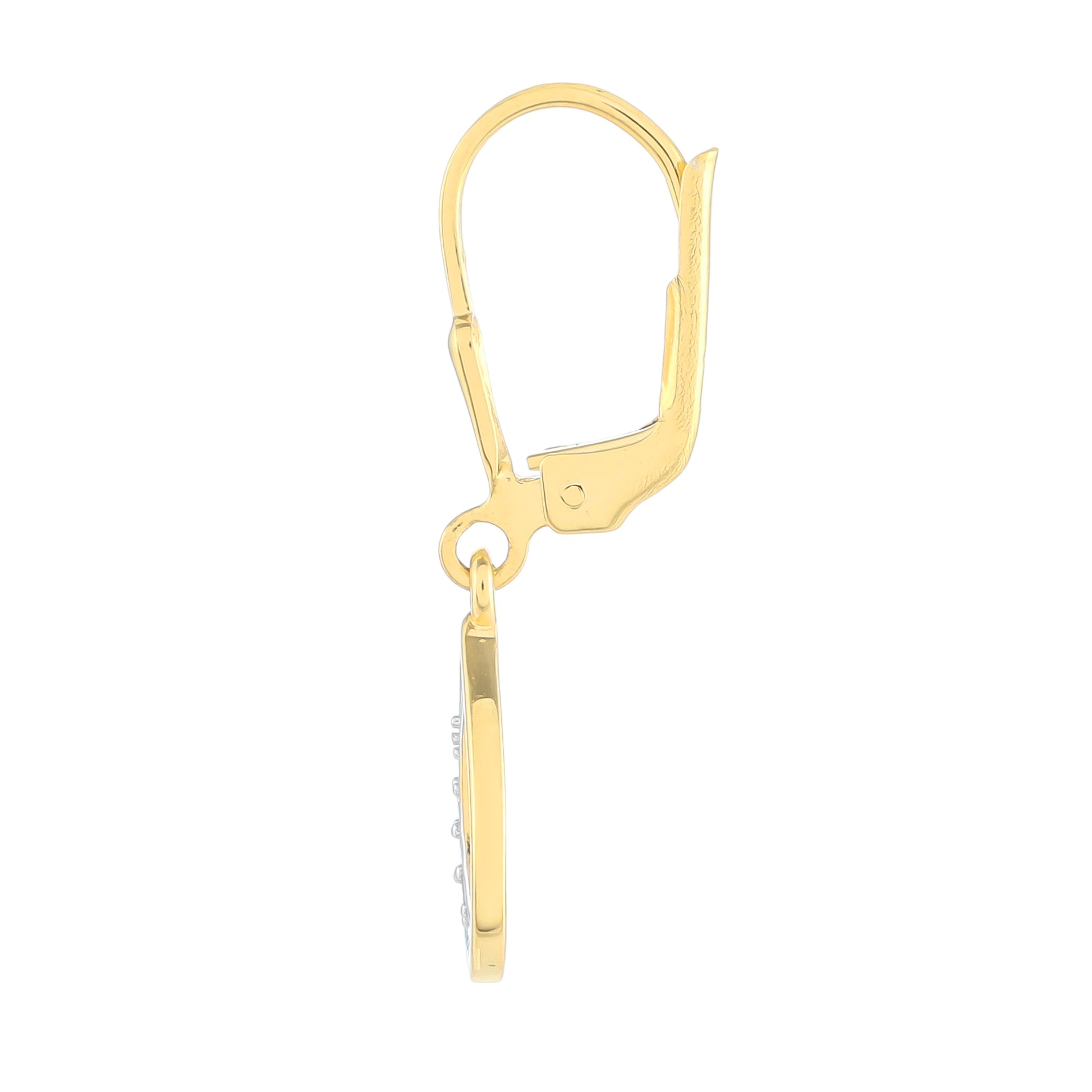 Pendientes de Plata Bañada en Oro con Diamante blanco 2 