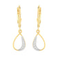 Pendientes de Plata Bañada en Oro con Diamante blanco