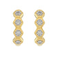 Pendientes de Plata Bañada en Oro con Diamante blanco