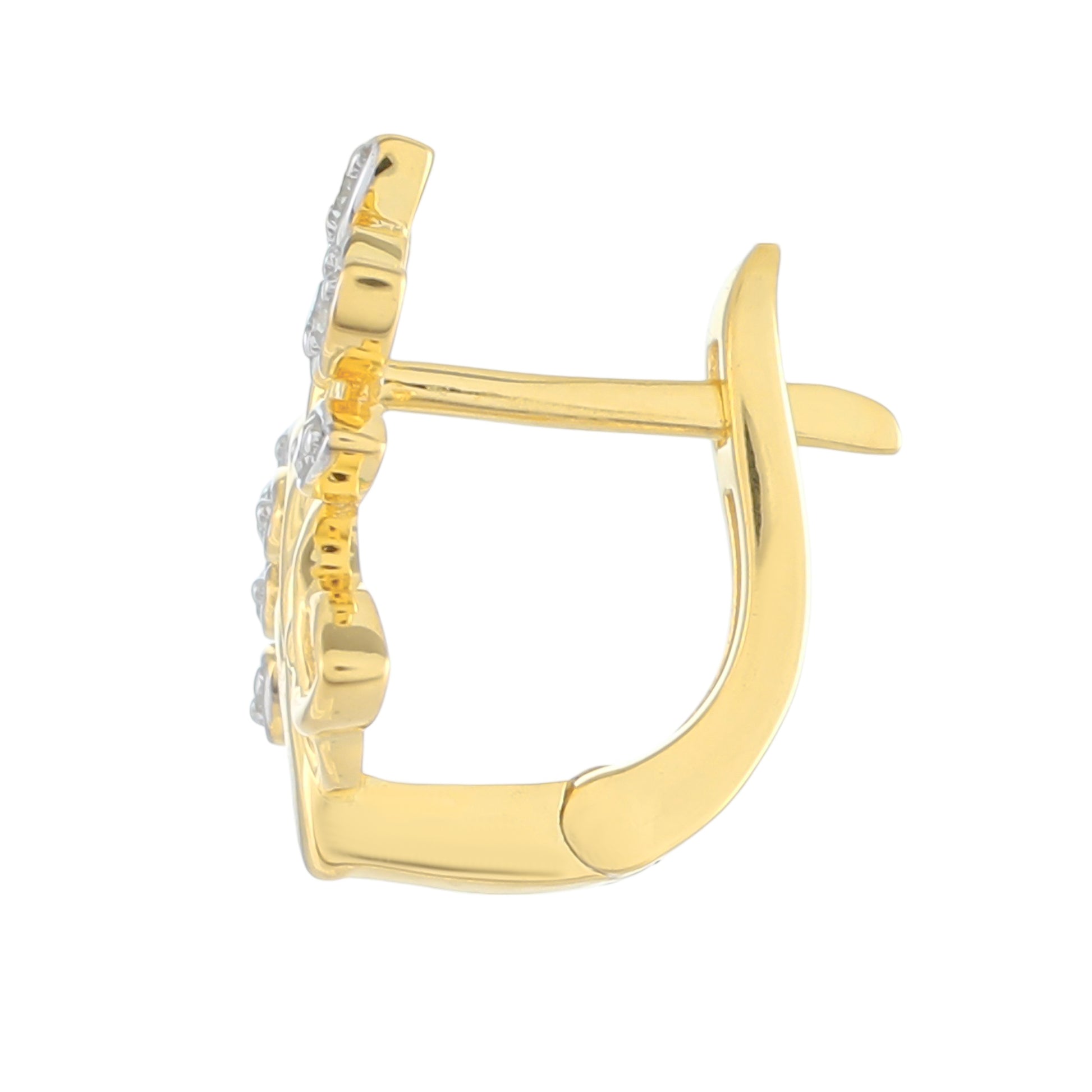 Pendientes de Plata Bañada en Oro con Diamante blanco 2 