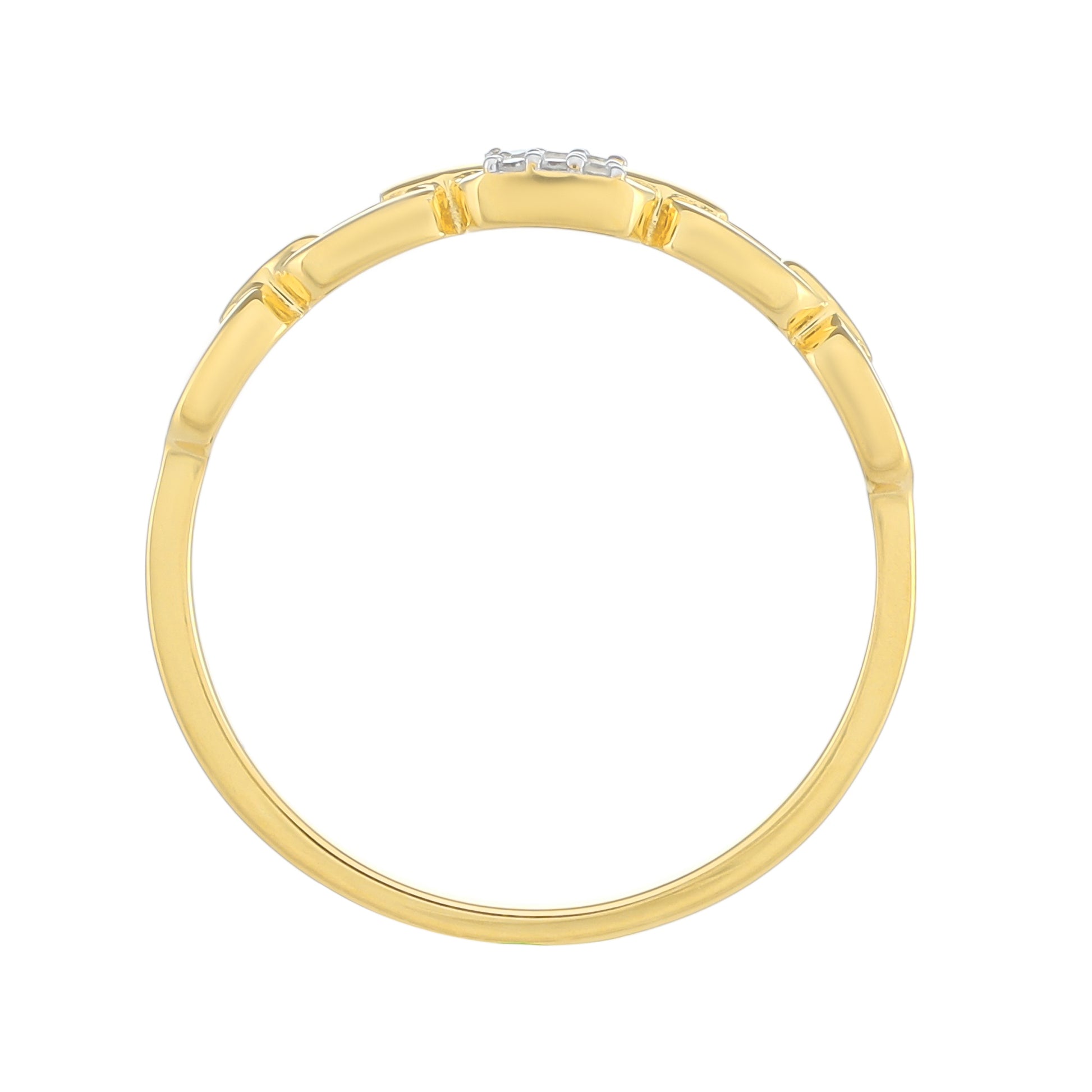 Anillo de Plata Bañada en Oro con Diamante blanco 3 