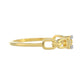 Anillo de Plata Bañada en Oro con Diamante blanco