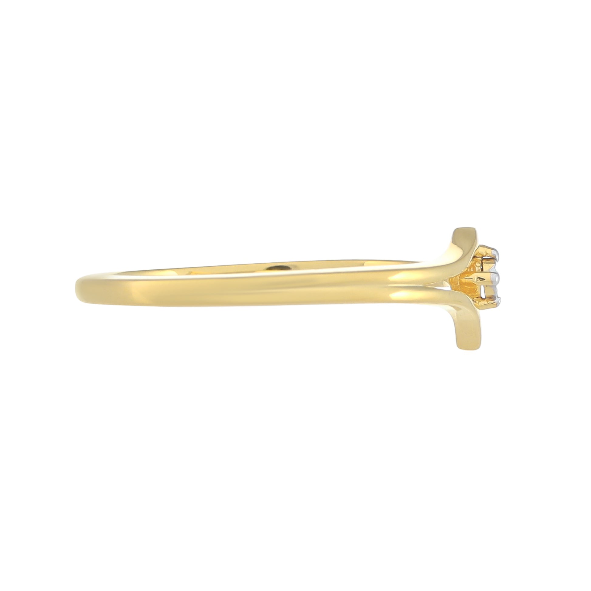 Anillo de Plata Bañada en Oro con Diamante blanco 2 