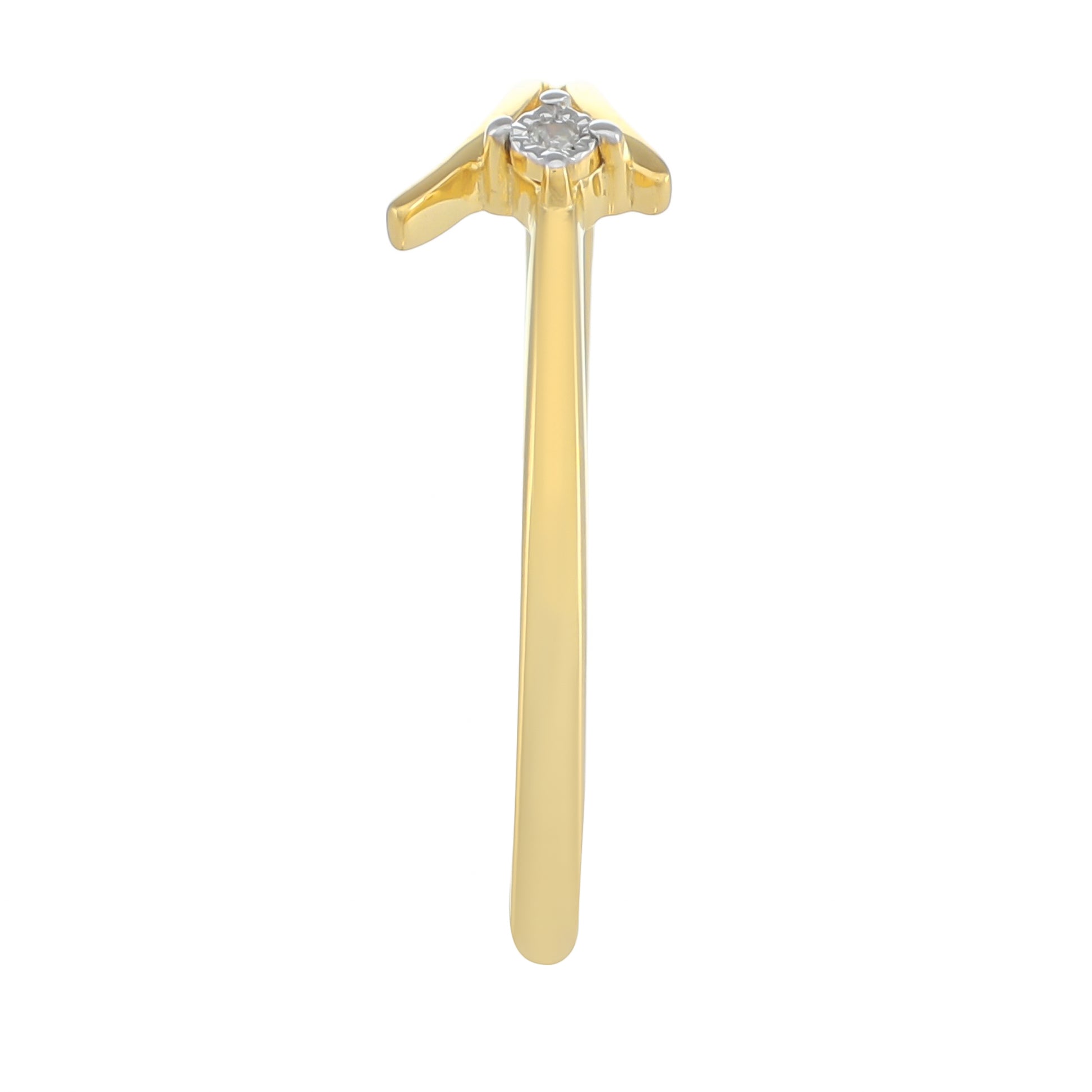Anillo de Plata Bañada en Oro con Diamante blanco 3 
